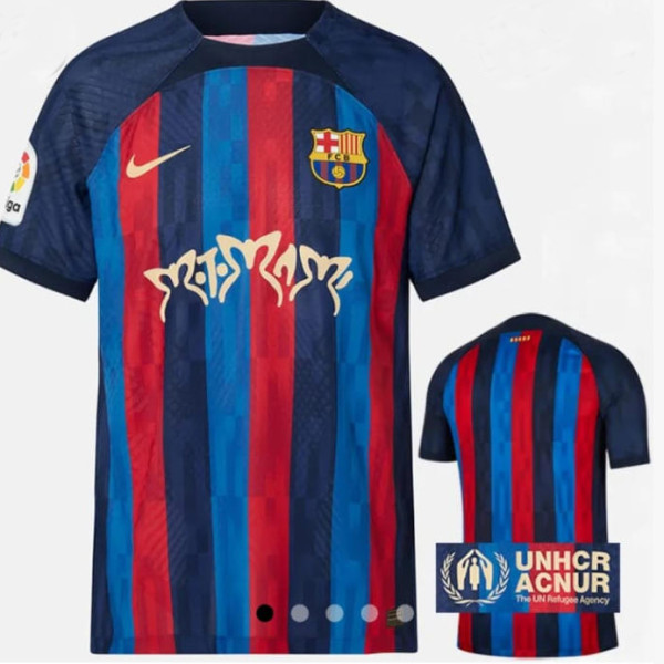 22/23 BAR Home Motomami Limited Edition  Fans Soccer Jersey(胸前金色广告）