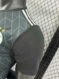 24/25  Algeria Black Check  Player Version Soccer Jersey（胸前白广告）(V领）