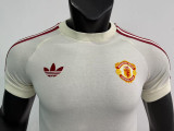 2025  Man Utd White Yellow 1:1 Pure Cotton T-shirt(纯棉)