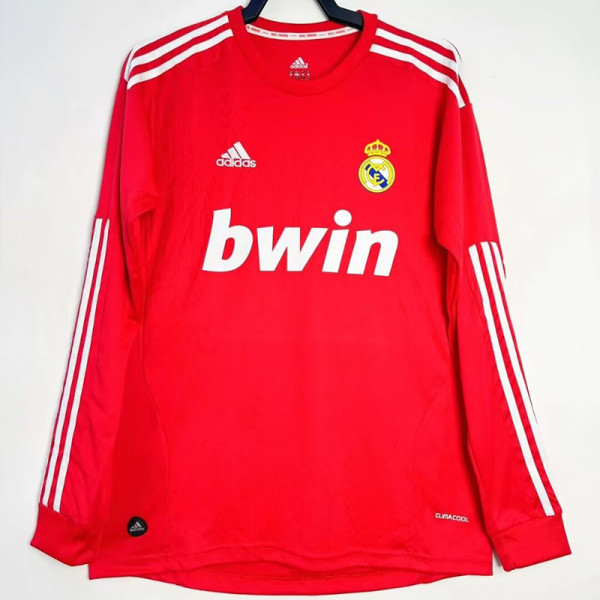 2011/2012 RMA Away Red Long Sleeve Retro Soccer Jersey (长袖)