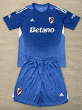 25/26 River Plate Goalkeeper Blue Kids  Soccer Jersey