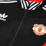 25/26  Man Utd Black & Red Retro Jacket Tracksuit#F14