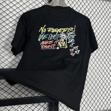 2025 T258  Graffiti NK Black Pure Cotton  Blue T-shirt