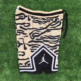 25/26 Flying Man Casual NBA Edition Lightning Tiger Pattern Yellow shorts#J2403