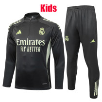 25/26 RMA Grey Green Kids Half Pull Tracksuit #E25139(童装、半拉链)