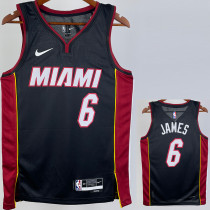 22/23 HEAT JAMES #6 Black Top Quality Hot Pressing NBA Jersey (V领）