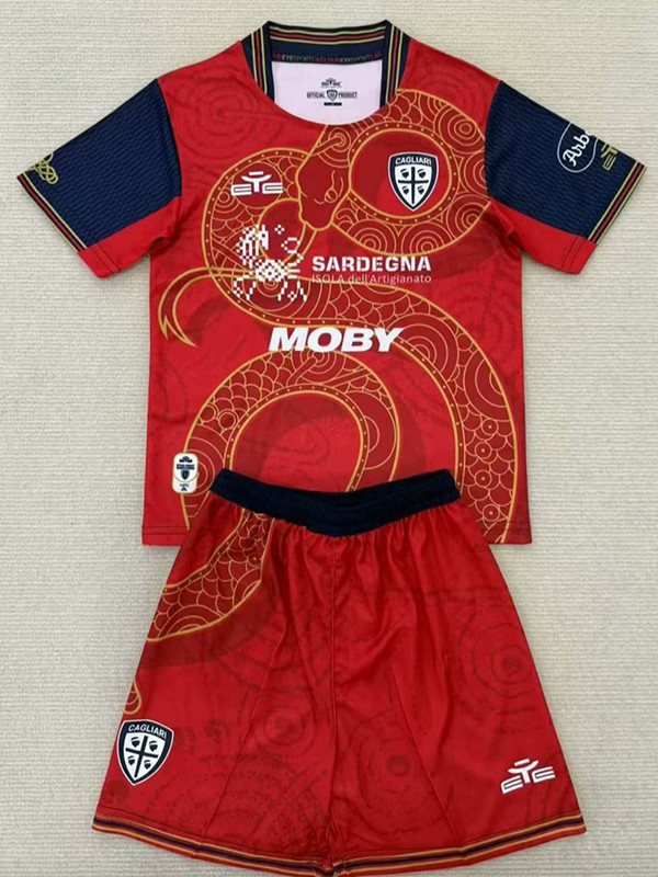 25/26 Cagliari  Concept  Edition Red Kids  Soccer Jersey