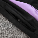24/25 Germany Black Hooded  Half Pull Tracksuit(Add Fluff)  (半拉链、加绒F600)