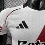25/26 River Plate Home   Player Version  Long Sleeve Soccer Jersey广告版