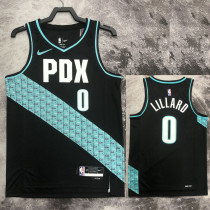 22/23 Trail Blazers LILLARD #0 Black City Edition Top Quality Hot Pressing NBA Jersey