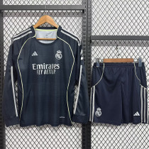25/26 RMA Away Kids Long Sleeve Soccer Jersey