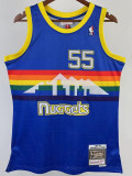 1991/92 Nuggets MUTOMBO #55 Blue Retro Top Quality Hot Pressing NBA Jersey