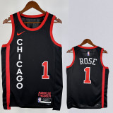 23/24 BULLS ROSE #1 Black City Edition Top Quality Hot Pressing NBA Jersey