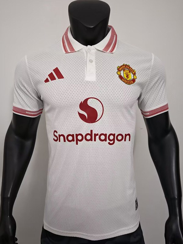 26/27 Man Utd White Player Version Polo Shirts