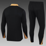 24/25 PSG Black  Half Pull Tracksuit  (半拉链)