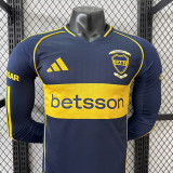 25/26  Boca Juniors Home Player Version  Long Sleeve Soccer Jersey（两袖CETROGAR)