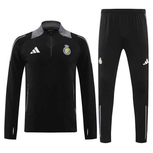 24/25 Al-Nassr Black Half Pull Tracksuit  (半拉链)