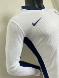 2024 England Home Long Sleeve Player Version Soccer Jersey (长袖)