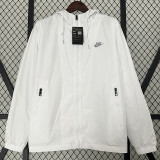 2024 New NK White Windbreaker(背上带黑字、连帽）