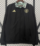 2024 Man Utd Black& White Green Double sided Windbreaker (双面风衣)