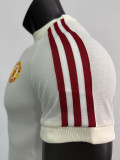 2025  Man Utd White Yellow 1:1 Pure Cotton T-shirt(纯棉)