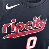 23/24 Trail Blazers LILLARD #0 Black City Edition Top Quality Hot Pressing NBA Jersey