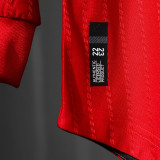 22/23 Man Utd Home Player Version Long Sleeve Retro Soccer Jersey长袖球员