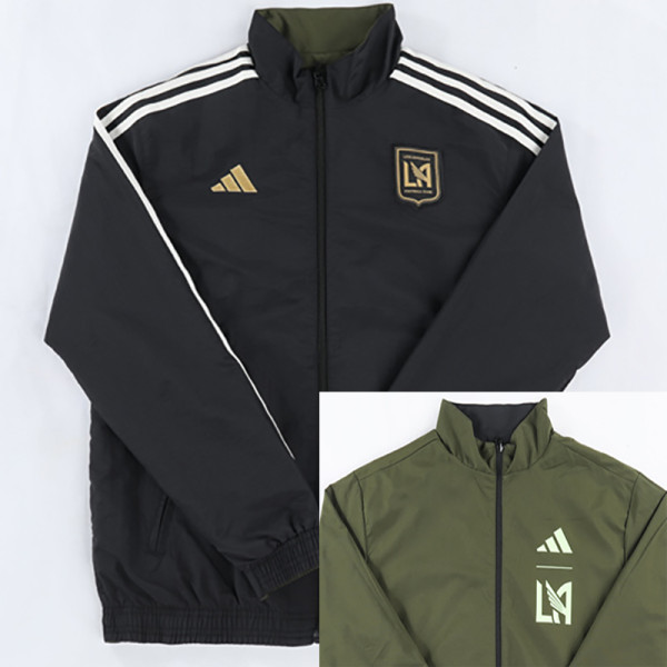 23/24 Los Angeles Black & Green Double Sided Windbreaker (双面风衣)白色边