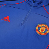 25/26 Man Utd Blue Half Pull Tracksuit  (半拉链)