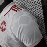 25/26 Man Utd White Special Edition Player Version Soccer Jersey翻领
