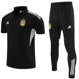 25/26 Argentina Black polo shirts pants suit