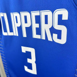 22/23 Clippers PUAL # 3 Blue Top Quality Hot Pressing NBA Jersey