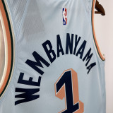24/25 Sa Spurs WEMBANYAMA #1 City Edition Top Quality Hot Pressing NBA Jersey