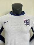 2024 England Home Long Sleeve Player Version Soccer Jersey (长袖)