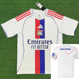 25/26 Lyon Home Fans  Soccer Jersey(带广告)