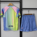 25 /26 BAR Yellow & Blue  Kids Soccer Jersey(蓝胸花02)