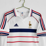 1998 France Away Retro Soccer Jersey(右胸无带字）