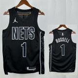 22/23 Nets NETS#1 Black Flying Man Edition Top Quality Hot Pressing NBA Jersey
