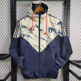 24/25 Italy Royal Blue &Yellow Hooded Windbreaker