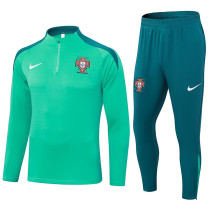 24/25 Portugal Light Green Half Pull Tracksuit (半拉链)