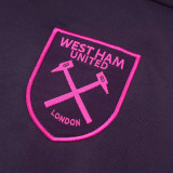 24/25 West Ham Purple Half Pull Tracksuit  (紫色、半拉链)