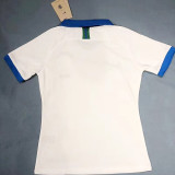 2019/2020 Brazil Away White Women Retro Soccer Jersey(女翻领）