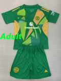24/25 Man Utd Green Goalkeeper  Fans Soccer Jersey(成人）