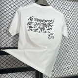 2025 T258  Graffiti NK White  Pure Cotton  Blue T-shirt
