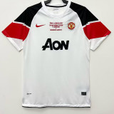 2010/2011 Man Utd Away White Retro Soccer Jersey (欧冠版、胸前字)