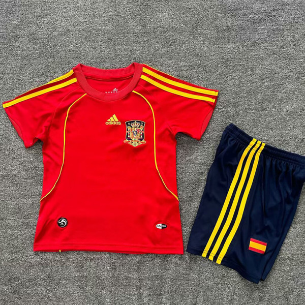 2008 Spain Home Kids Retro Soccer Jersey