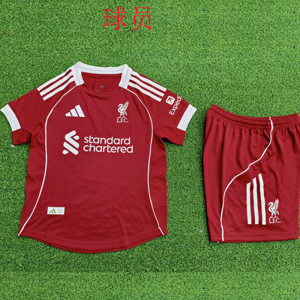 25/26 LIV Home Player Version Kids Soccer Jersey球员