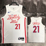 22/23 76ERS EMBIID #21 White City Edition Top Quality Hot Pressing NBA Jersey