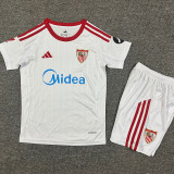 25/26 Sevilla Home Kids  Soccer Jersey