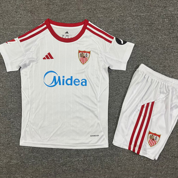 25/26 Sevilla Home Kids  Soccer Jersey